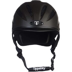 خوذة ركوب الخيل من Tipperary - Sportage - ملابس ركوب الخيل خفيفة الوزن - خوذة أمان مع تهوية فائقة وتدفق هواء - أسود غير لامع - S