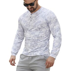 M&F EVENMINE Men's Short/Long Sleeve Shirt Athletic Polo Golf Shirts for Men Collarless Tshirt