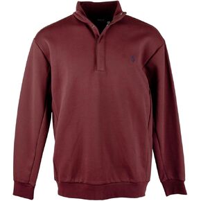 POLO RALPH LAUREN Men's Big & Tall Double-Knit Quarter Snap Pullover Shirt Rd 4XB Red