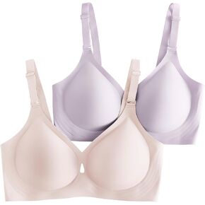 Wireless Bras for Women Bralettes - Womens Seamless Push Up Full Coverage Padded Everyday Sleep Bra Pack