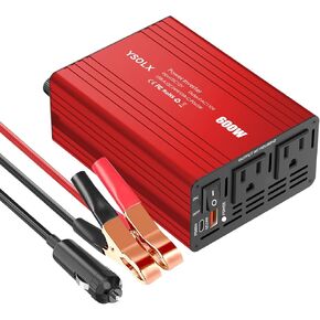 YSOLX 300W Car Power Inverter, DC 12V to 110V AC Car Inverter with 65W USB-C/USB-Fast Charging(24W)/Dual AC Outlet, Fast Car Charger Adapter for Phone/Laptop/Road Trip(Updated)
