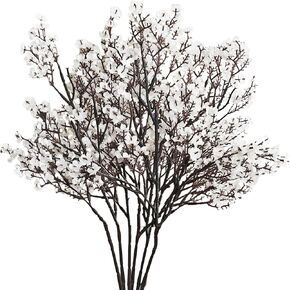 Mandy's 6pcs Teal Artificial Flowers Silk Babys Breath Gypsophila 18.7" for Home Kitchen Decor New Year Spring