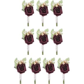 MECCANIXITY Groom Boutonnieres Rose Boutonnieres Pins for Men Wedding Ceremony Anniversary Formal Dinner,Party Suit Decoration,