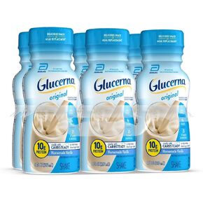Glucerna Original Nutritional Shake, Diabetic Drink to Support Blood Sugar Management, 10g Protein, 180 Calories, Creamy Strawberry, 8-fl-oz Bottle, 6 Count