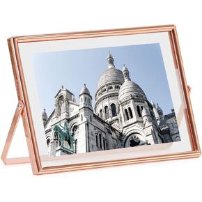 Floating Metal Black Photo Frame 5x7 inches, For Picture Sizes (4x6, 3.5x5, 2x3), Desk Shelf Tabletop Office Picture Frame For Mother's Father's Day Gift