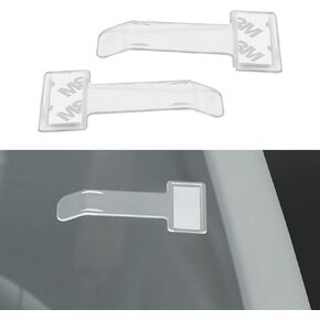 2 PCS Car Windshield Parking Tickets Clips, 2.91In x 1.57In Waterproof Anti-Slip Vehicle Parking Tag Holder, Universal Durable Automotive Invoice Ticket Clip for Truck SUV Car (Transparent)