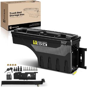 YHTAUTO Truck Bed Storage Tool Box Lockable Compatible with 1987-2011 Dodge Dakota, Driver Side, Swing Waterproof Wheel Well ToolBox