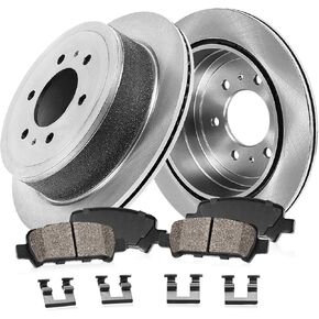 Callahan Front Drilled Slotted 6 Lug Brake Disc Rotors and Ceramic Brake Pads + Hardware Brake Kit For 2015 2016 2017 2018 2019 2020 Chevy Colorado GMC Canyon