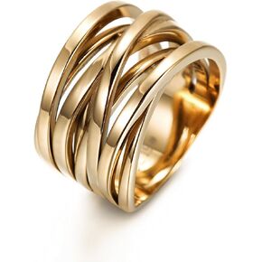 CIUNOFOR 13.7MM Cross Ring Enhancers for Women Statement Engagement Ring for Men and Unisex adults Silver Gold Rose Gold Plated Ring Customized Personalized
