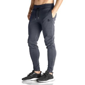 BROKIG Mens Zip Joggers Pants - Casual Gym Workout Track Pants Comfortable Slim Fit Tapered Sweatpants with Pockets