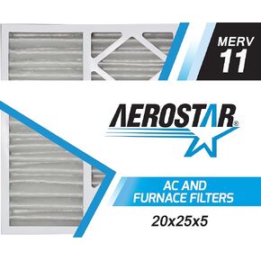 فلتر هواء بديل مطوي من Aerostar 16x25x5 MERV 11 لهونيويل FC100A1029، فلتر هواء فرن التيار المتردد، عبوتان (الحجم الفعلي: 15 7/8 بوصة × 24 3/4 بوصة × 4 3/8 بوصة)