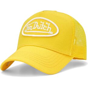 Von Dutch Classic Trucker Hat - Retro Snapback Cap for Men and Women - Adjustable Fit Panel, Breathable Mesh Rear, Curve Bill