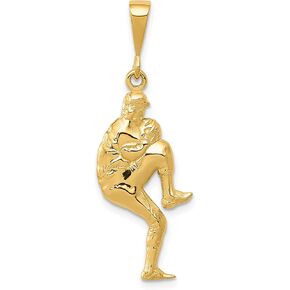 Avariah 14K Yellow Gold Polished 3-D Pitcher Baseball Charm - 36mm