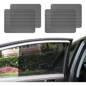 4 PCS Car Side Window Sunshade, 16.5"×15" Static Cling Auto Sunshade Film Blocks Heat & UV Rays, Washable Reusable Sun Shield Sticker for Most Vehicles, Car Accessories