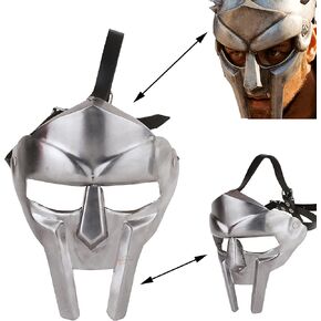 قناع الوجه MF Doom، قناع وجه المصارع الروماني Mad-Villain، قناع خوذة ماكسيموس للحفلات الخيالية من العصور الوسطى للوجه، قناع الفايكنج لفيلم mf Doom لحفلات الهالوين