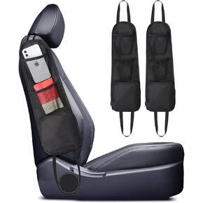 FYY Car Seat Side Organizer 2 Pack - Car Side Seat Organizer For Car Seat Side Storage Organizer, Black Side Pockets for Car Seats Storage Hanging Bag of Front Seat Car Storage Accessories