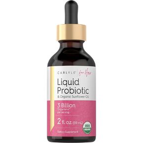 Carlyle Liquid Probiotic for Women | 2 fl oz | with Organic Sunflower Oil | 3 Billion Active Organisms | Dietary Supplement for Her