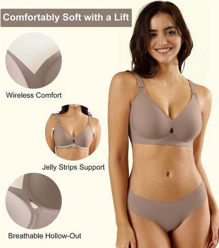 Wireless Bras for Women Bralettes - Womens Seamless Push Up Full Coverage Padded Everyday Sleep Bra Pack in Saudi Arabia