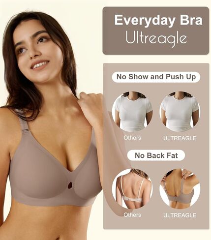 Wireless Bras for Women Bralettes - Womens Seamless Push Up Full Coverage Padded Everyday Sleep Bra Pack in Saudi Arabia