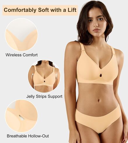 Wireless Bras for Women Bralettes - Womens Seamless Push Up Full Coverage Padded Everyday Sleep Bra Pack in Saudi Arabia