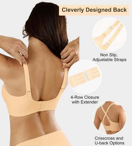 Wireless Bras for Women Bralettes - Womens Seamless Push Up Full Coverage Padded Everyday Sleep Bra Pack in Saudi Arabia