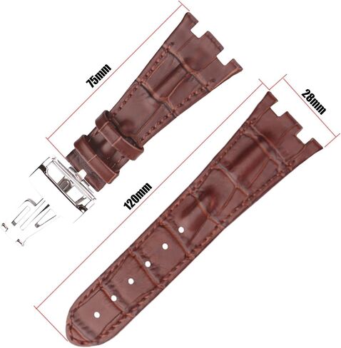 سوار ساعة جلدي 28 ملم متوافق مع Audemars Piguet AP Royal Oak Offshore 15703 15710 15400 26470 26400 28 ملم حزام سيليكون استبدال ملحقات Wirstband للرجال والنساء in Kuwait
