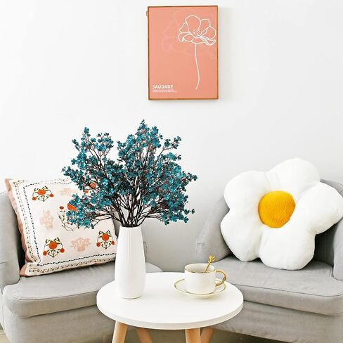 Mandy's 6pcs Teal Artificial Flowers Silk Babys Breath Gypsophila 18.7" for Home Kitchen Decor New Year Spring in Saudi Arabia