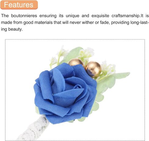 MECCANIXITY Groom Boutonnieres Rose Boutonnieres Pins for Men Wedding Ceremony Anniversary Formal Dinner,Party Suit Decoration, in Saudi Arabia