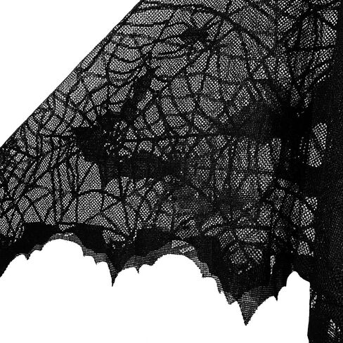 Spider Web Poncho Halloween Costumes for Women Plus Size Cozy Black Lace Bat Sexy Vampire Costume in Saudi Arabia
