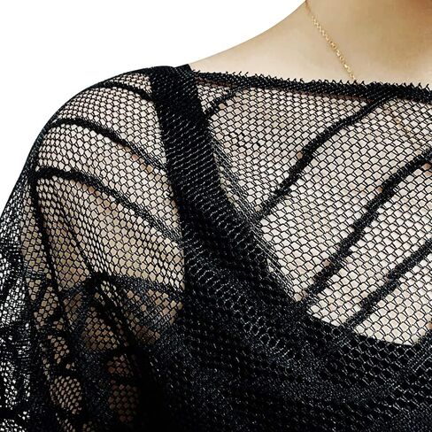 Spider Web Poncho Halloween Costumes for Women Plus Size Cozy Black Lace Bat Sexy Vampire Costume in Saudi Arabia