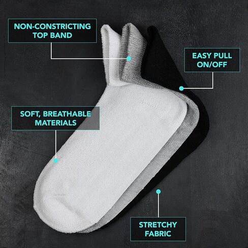 Diabetic Ankle Socks Mens Womens Non-Binding Socks Loose Fit 6 Pairs Debra Weitzner in Saudi Arabia
