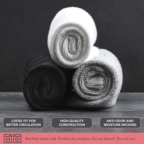 Diabetic Ankle Socks Mens Womens Non-Binding Socks Loose Fit 6 Pairs Debra Weitzner in Saudi Arabia