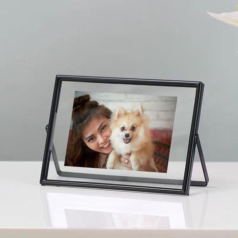 Floating Metal Black Photo Frame 5x7 inches, For Picture Sizes (4x6, 3.5x5, 2x3), Desk Shelf Tabletop Office Picture Frame For Mother's Father's Day Gift in Saudi Arabia