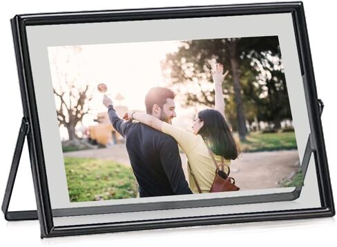 Floating Metal Black Photo Frame 5x7 inches, For Picture Sizes (4x6, 3.5x5, 2x3), Desk Shelf Tabletop Office Picture Frame For Mother's Father's Day Gift in Saudi Arabia
