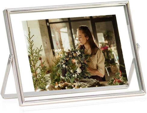 Floating Metal Black Photo Frame 5x7 inches, For Picture Sizes (4x6, 3.5x5, 2x3), Desk Shelf Tabletop Office Picture Frame For Mother's Father's Day Gift in Saudi Arabia