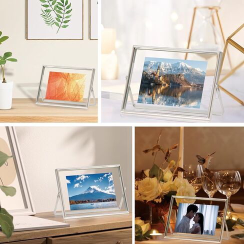 Floating Metal Black Photo Frame 5x7 inches, For Picture Sizes (4x6, 3.5x5, 2x3), Desk Shelf Tabletop Office Picture Frame For Mother's Father's Day Gift in Saudi Arabia