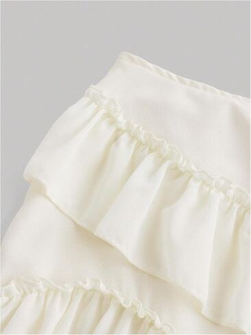 Verdusa Women's Boho Asymmetrical Ruffle Skirt Flowy High Waist Western Mini Skirt in Kuwait