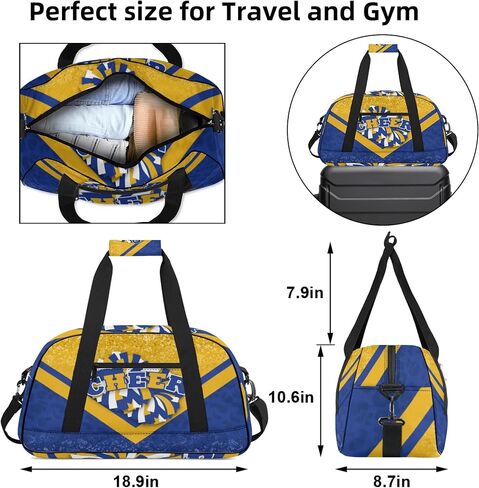 Cheer Duffle Bag for Cheerleaders, Cheerleading Gym Bag for Women, Carry on Weekender Bags, Travel Bag Duffel Bag (Gold&Navy) in Kuwait
