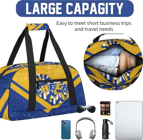 Cheer Duffle Bag for Cheerleaders, Cheerleading Gym Bag for Women, Carry on Weekender Bags, Travel Bag Duffel Bag (Gold&Navy) in Kuwait