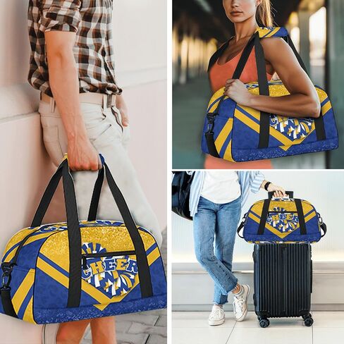 Cheer Duffle Bag for Cheerleaders, Cheerleading Gym Bag for Women, Carry on Weekender Bags, Travel Bag Duffel Bag (Gold&Navy) in Kuwait