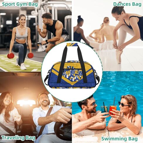 Cheer Duffle Bag for Cheerleaders, Cheerleading Gym Bag for Women, Carry on Weekender Bags, Travel Bag Duffel Bag (Gold&Navy) in Kuwait