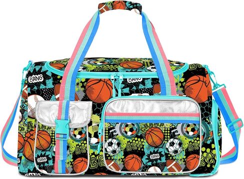 Kids Duffle Bag Girls Travel Bag Boys Overnight Bag for Girls and Woman Tote Bag Sleepover Bag for Girls Gym Dance Bag with Shoes Compartment in Saudi Arabia