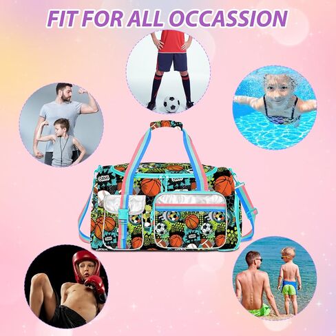 Kids Duffle Bag Girls Travel Bag Boys Overnight Bag for Girls and Woman Tote Bag Sleepover Bag for Girls Gym Dance Bag with Shoes Compartment in Saudi Arabia