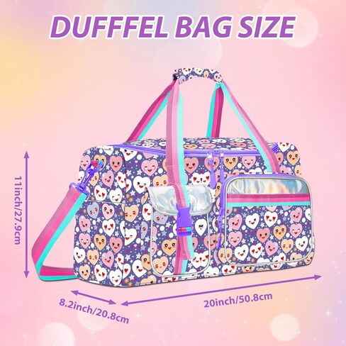 Kids Duffle Bag Girls Travel Bag Boys Overnight Bag for Girls and Woman Tote Bag Sleepover Bag for Girls Gym Dance Bag with Shoes Compartment in Saudi Arabia