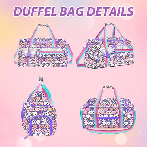Kids Duffle Bag Girls Travel Bag Boys Overnight Bag for Girls and Woman Tote Bag Sleepover Bag for Girls Gym Dance Bag with Shoes Compartment in Saudi Arabia