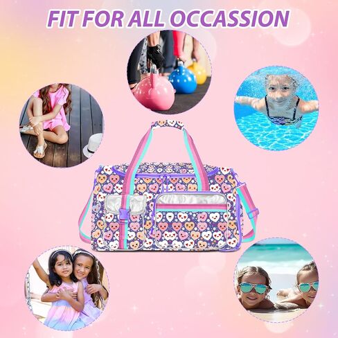 Kids Duffle Bag Girls Travel Bag Boys Overnight Bag for Girls and Woman Tote Bag Sleepover Bag for Girls Gym Dance Bag with Shoes Compartment in Saudi Arabia