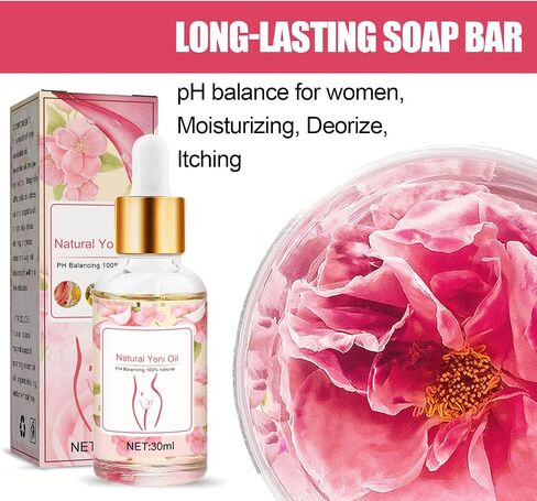 Natural Yoni Oil Women's PH Balance, Odor Elimination, Itch Relief Rose & Lavender Blend - Easy & Unhurried Care 1 Fl Oz in Saudi Arabia