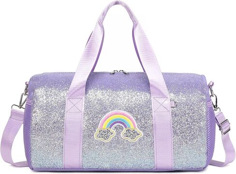 Dance Bag for Girls Ballet Bag Shiny Rainbow Glitter Sports Duffle Bag for Kids Girls Ballerina Duffle with Waterproof Dry Wet Separated Compartment in Kuwait