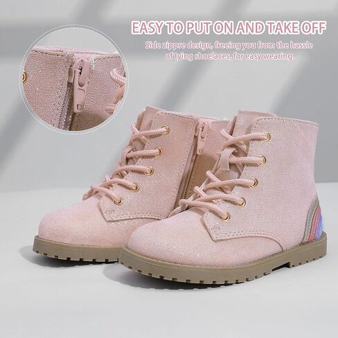 shoeslocker Gilrs Boots with Zipper Suede Toddler Ankel Booties Fashion Rainbow Boots for Toddler/Little Kids in Saudi Arabia