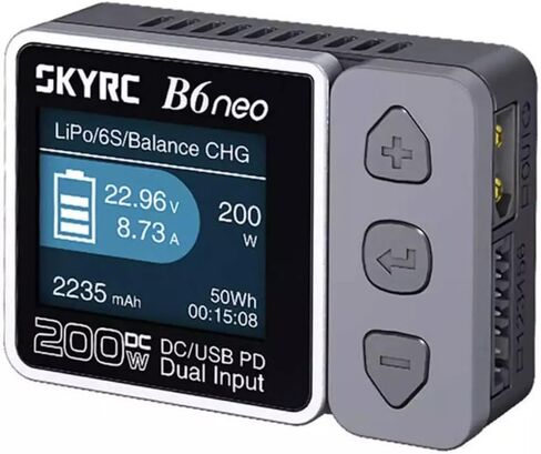SKYRC B6Neo: Balance Lipo Battery Charger for 1S-6S Lipo/Li-Ion/LiHV, 1-15S NiMH/NiCd Battery Charger - DC 200W, PD 80W, Smart Battery Charger, Discharger and Storage in Saudi Arabia